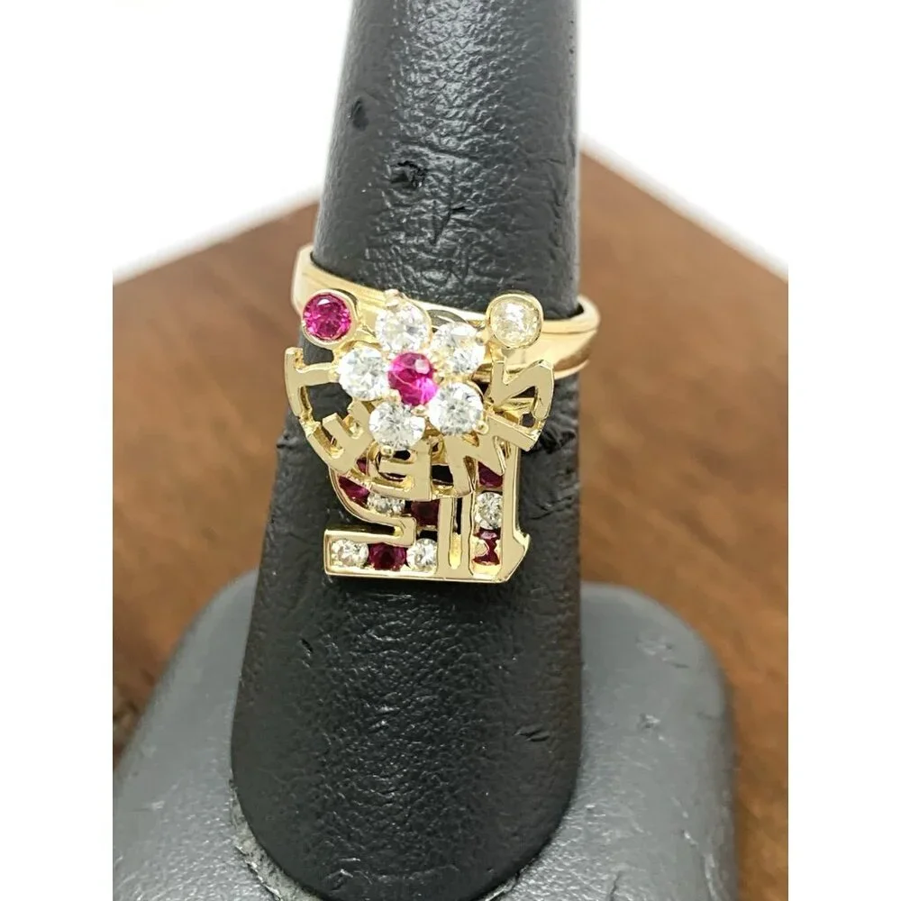 Sweet 15 Birthday Ring Gemstone 14k Yellow Gold Estate Jewelry Women's Size 6.5